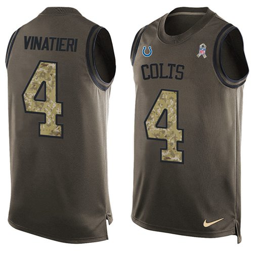Nike Colts #4 Adam Vinatieri Green Men's Stitched NFL Limited Salute To Service Tank Top Jersey - Click Image to Close